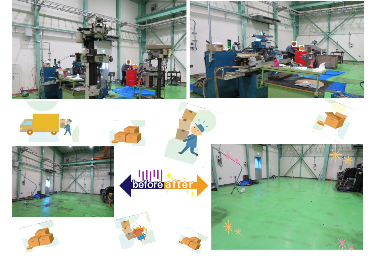 社内機械の移動日です